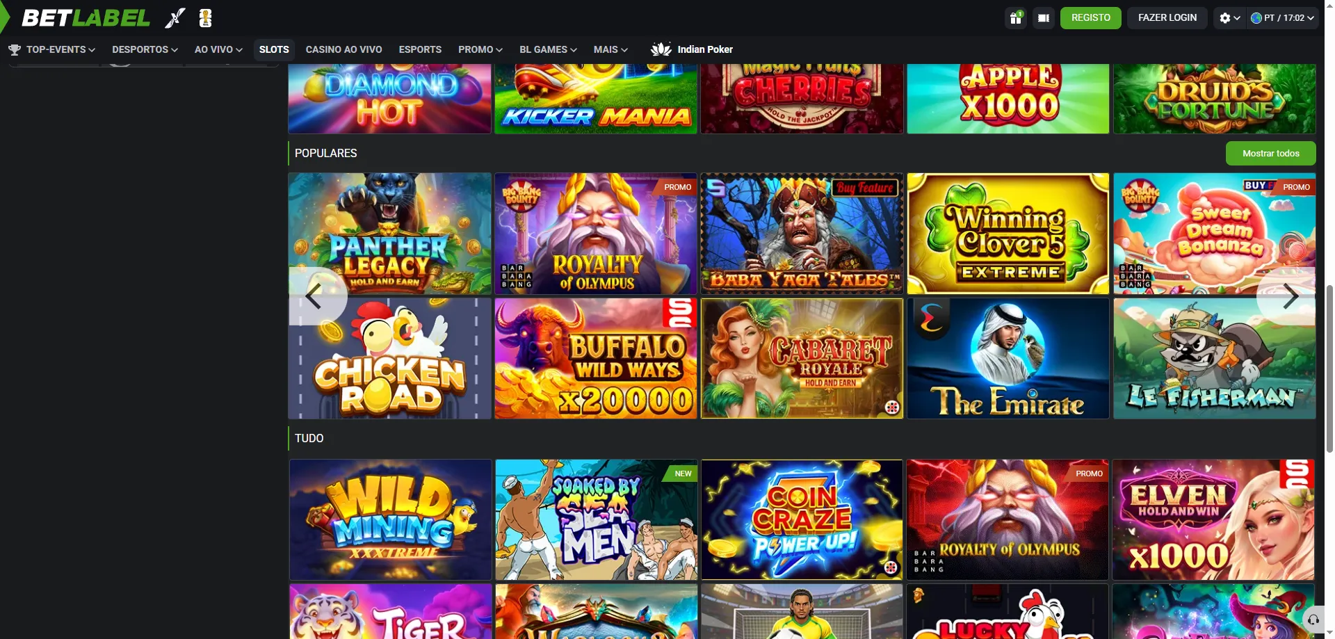 Slots no BetLabel Casino Brasil — mais de 5.000 títulos disponíveis